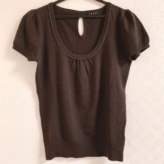 イング(INGNI)の【再値下げ】イング サマーニット パフスリーブ ブラウン(カットソー(半袖/袖なし))