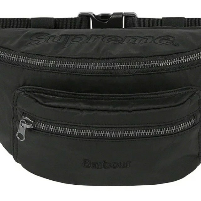 Supreme(シュプリーム)のSupreme/Barbour Waxed Cotton Waist Bag 黒 メンズのバッグ(ウエストポーチ)の商品写真