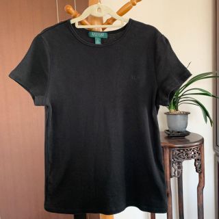 ラルフローレン(Ralph Lauren)のLAUREN Ralph Lauren ロゴ カットソー L LL 黒 半袖(カットソー(半袖/袖なし))