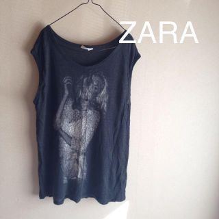 ザラ(ZARA)の黒Tシャツ(Tシャツ(半袖/袖なし))