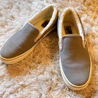 ヴァンズ(VANS)のバンズ スリッポン スエード ボア グレー ボア　サイズ25.5(スニーカー)