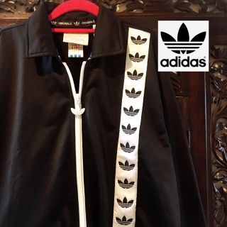 アディダス(adidas)のアディダス オリジナルス トレフォイル ライン 黒 ジャージ ML ブルゾン(ブルゾン)