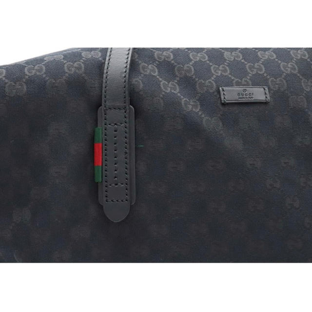 Gucci(グッチ)のGUCCI GGキャンバス ボストンバッグ  レザー ブラック 【最終値下げ】 メンズのバッグ(ボストンバッグ)の商品写真