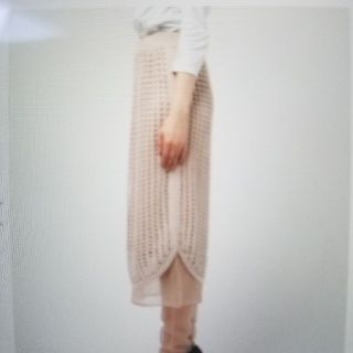 アメリヴィンテージ(Ameri VINTAGE)のameri crochet layered knit skirt (ロングスカート)