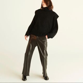 サンシー(SUNSEA)のFake Leather flare pants(Black) リョウタカシマ(その他)