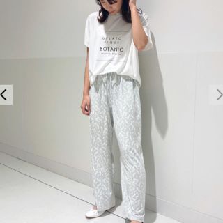 ジェラートピケ(gelato pique)の新品☆ ボタニカルレーヨンロゴTシャツ＆ロングパンツ(ルームウェア)