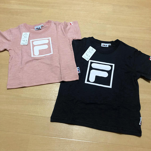 FILA(フィラ)の半袖 tシャツ FILA ピンク チャコールグレー 95 120 新品 タグ付き キッズ/ベビー/マタニティのキッズ服女の子用(90cm~)(Tシャツ/カットソー)の商品写真