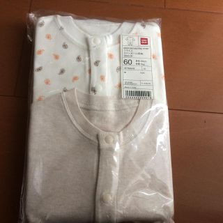 ユニクロ(UNIQLO)のUNIQLO フライスカバーオール 60 2枚セット 未使用 長袖(カバーオール)