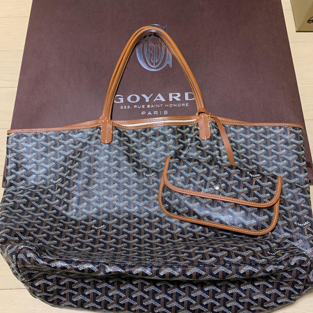 ゴヤール GOYARD トートバッグ サンルイ GM 本物　ブラック×ブラウン