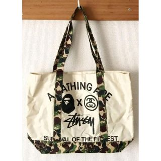 ステューシー(STUSSY)の【コラボ品】APE× STUSSYバッグ　エイプ　ステューシー(トートバッグ)