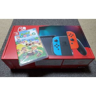 ニンテンドースイッチ(Nintendo Switch)の新型　任天堂スイッチ　ニンテンドースイッチ　どうぶつの森　新品未使用　店舗印有り(家庭用ゲーム機本体)