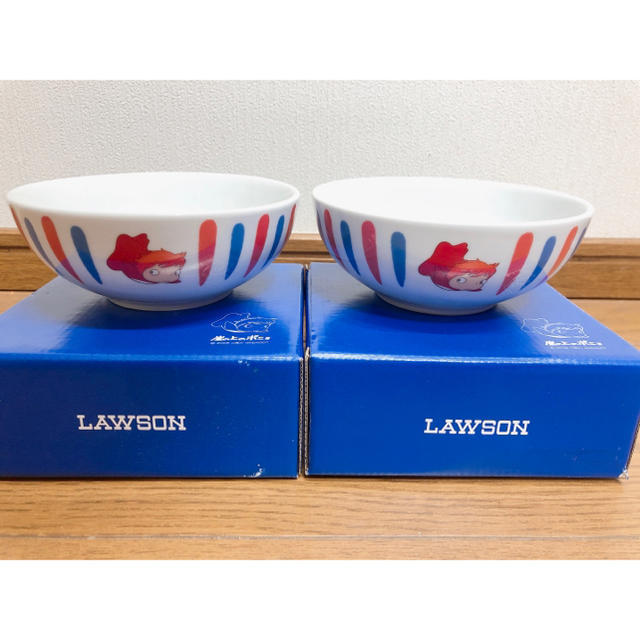 崖の上のポニョ ローソン どんぶり 食器 2個セット★非売品 スタジオジブリ インテリア/住まい/日用品のキッチン/食器(食器)の商品写真