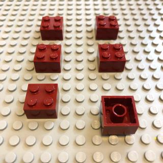 レゴ(Lego)のLEGO レゴ 正規品 えんじ色 2×2 パーツ  計6個【19番】(積み木/ブロック)