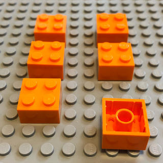 レゴ(Lego)のLEGO レゴ 正規品 オレンジ 2×2 パーツ  計6個【20番】(積み木/ブロック)