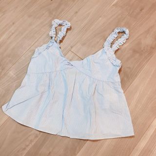 ザラ(ZARA)のZARA trf collection ストライプビスチェ(シャツ/ブラウス(半袖/袖なし))