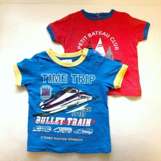 プチバトー(PETIT BATEAU)のプチバトー＆E3系新幹線つばさ☆プリントTシャツ2枚セット☆12m74cm☆(Ｔシャツ)