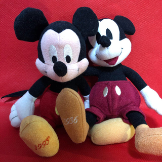 ミッキーマウス(ミッキーマウス)の非売品1936年＆1995年のミッキーマウス　ぬいぐるみ2体セット　ノベルティ(ノベルティグッズ)