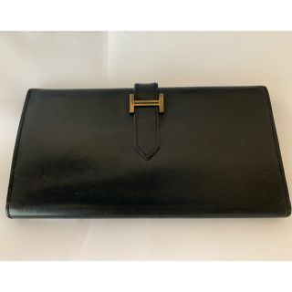 エルメス(Hermes)のHERMES エルメス ベアン 長財布 ブラック(長財布)