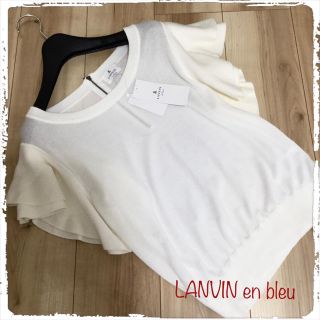 ランバンオンブルー(LANVIN en Bleu)のランバンオンブルー  イエナ　半袖　フリル　ニット(ニット/セーター)