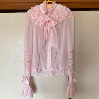 アンジェリックプリティー(Angelic Pretty)のアンジェリックプリティー ピンク シフォン ブラウス(シャツ/ブラウス(長袖/七分))