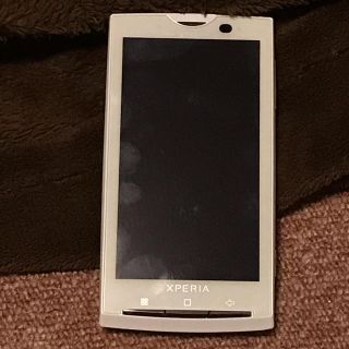 エクスペリア(Xperia)のドコモ XPERIA SO-01B ホワイト中古品 X10カスタムROM2.3.(スマートフォン本体)