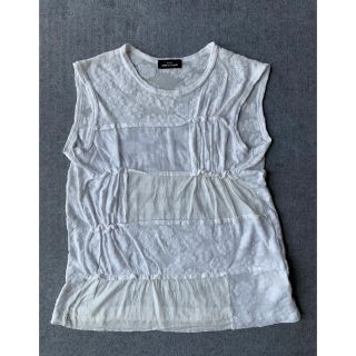 コムデギャルソン(COMME des GARCONS)のトリココムデギャルソン　ノースリーブ　Tシャツ　白(Tシャツ(半袖/袖なし))