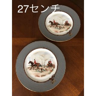 ウェッジウッド(WEDGWOOD)の【同梱包価格】美品レアウェッジウッド★バルモラルハント★ディナー皿　2枚(食器)