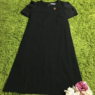 フォクシー(FOXEY)のフォクシー　レディベーシックワンピース黒　半袖(ひざ丈ワンピース)