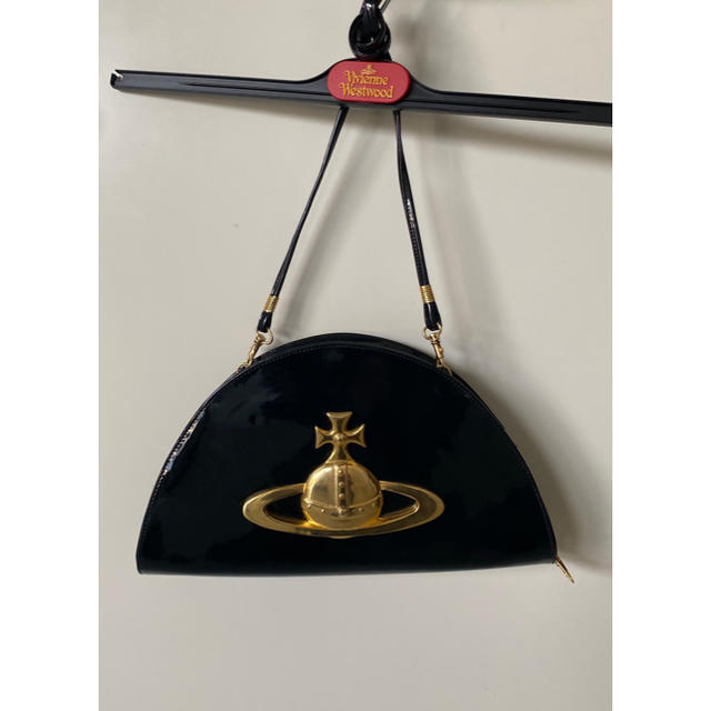 VivienneWestwood レア　BIG オーヴ半月 エナメル　Bag 黒