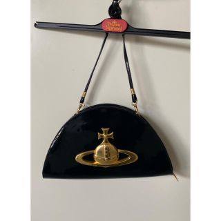 ヴィヴィアンウエストウッド(Vivienne Westwood)のVivienneWestwood レア　BIG オーヴ半月 エナメル　Bag 黒(ショルダーバッグ)