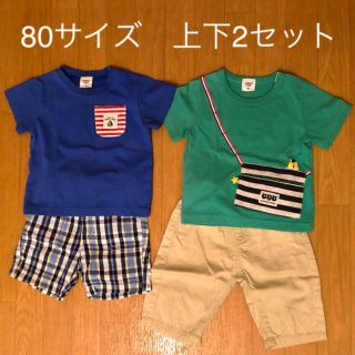 アカチャンホンポ(アカチャンホンポ)の子供服80 上下2セット(Ｔシャツ)