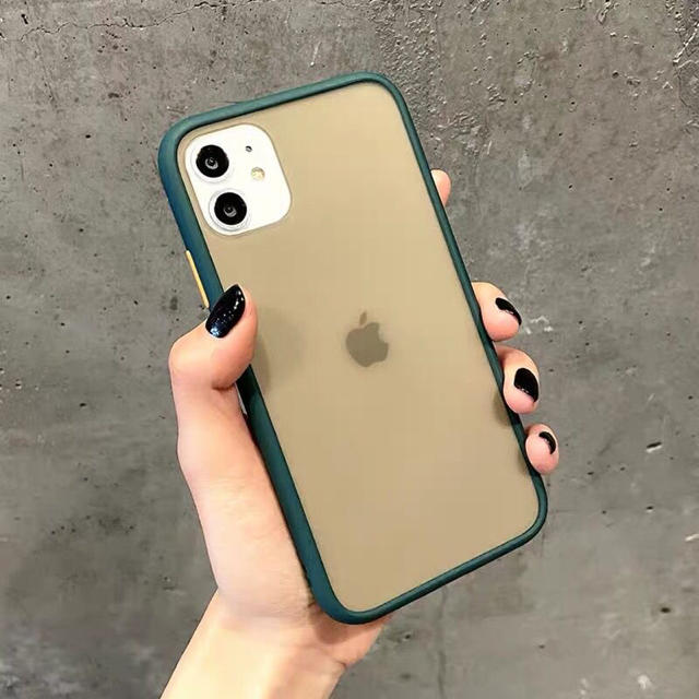 iPhone 11 Pro スマホケース　シンプル　半透明　グリーン スマホ/家電/カメラのスマホアクセサリー(iPhoneケース)の商品写真