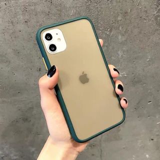 iPhone 11 Pro スマホケース　シンプル　半透明　グリーン(iPhoneケース)