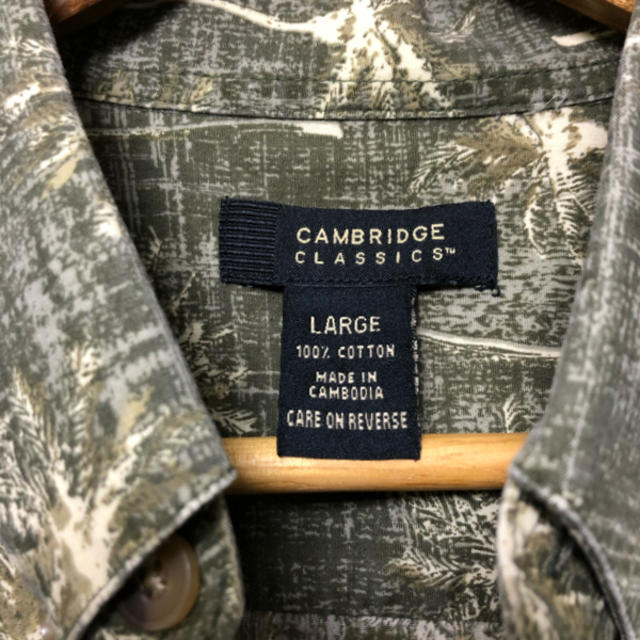 古着/送料込/CAMBRIDGE/総柄ボタンダウンアロハシャツＬハワイアン/17 メンズのトップス(シャツ)の商品写真