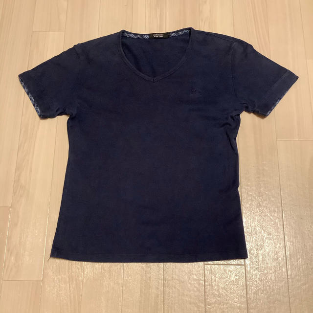 BURBERRY(バーバリー)のBurberry バーバリー Vネック Tシャツ ネイビー メンズのトップス(Tシャツ/カットソー(半袖/袖なし))の商品写真