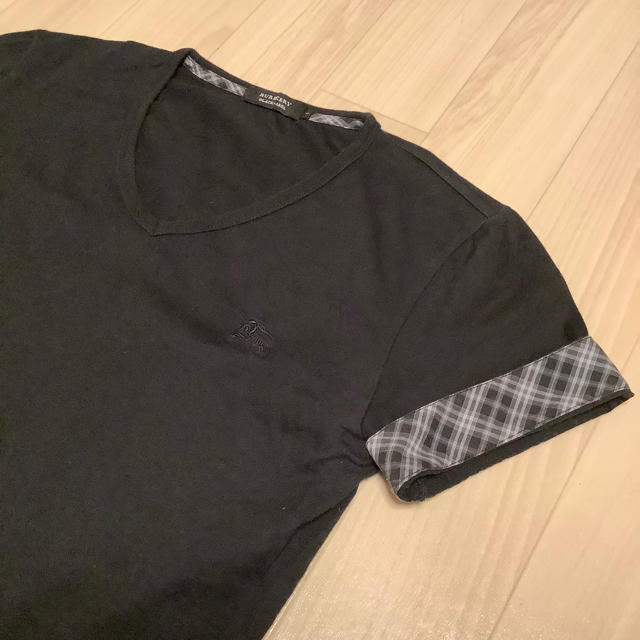 BURBERRY(バーバリー)のBurberry バーバリー Vネック Tシャツ ブラック メンズのトップス(Tシャツ/カットソー(半袖/袖なし))の商品写真