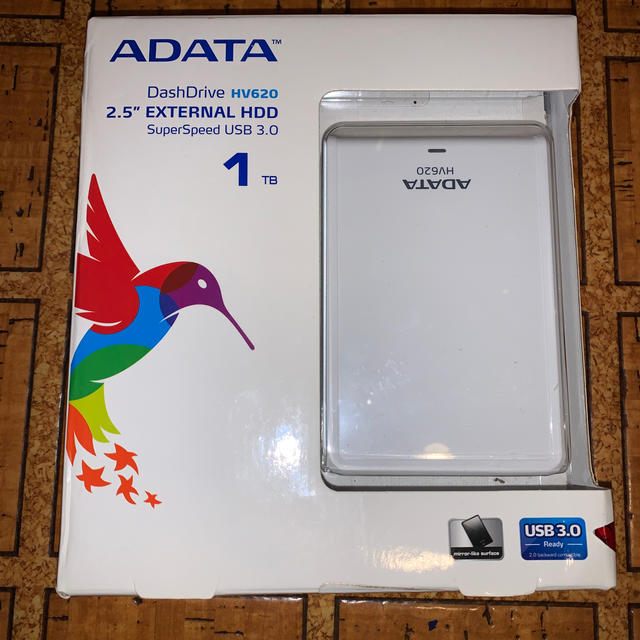 IODATA(アイオーデータ)のADATA DashDrive HV620 外付けHDD 1TB スマホ/家電/カメラのPC/タブレット(PC周辺機器)の商品写真