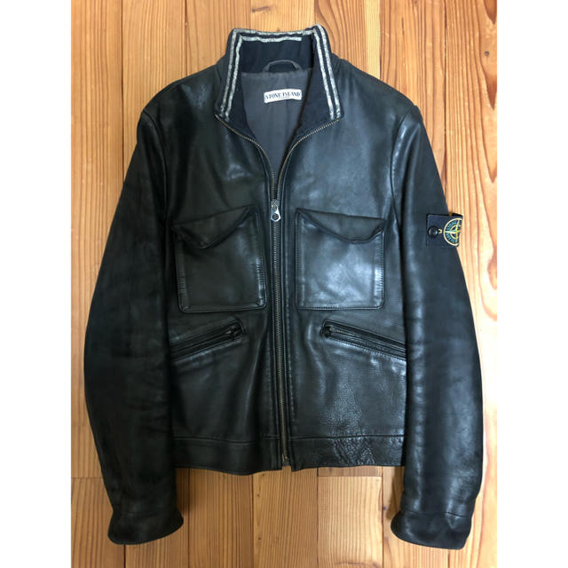 最終値下げ　STONE ISLAND VINTAGE LEATHERJACKET | フリマアプリ ラクマ