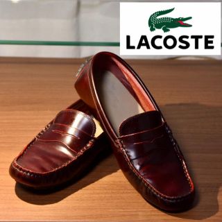 ラコステ(LACOSTE)のLacoste ラコステ ローファー ドライビングシューズ ワインレッド(ドレス/ビジネス)