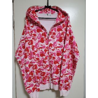 a bathing ape　ピンクカモフルジップパーカー