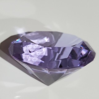 八角形 クリスタル 紫 インテリア 置物 パープル(置物)