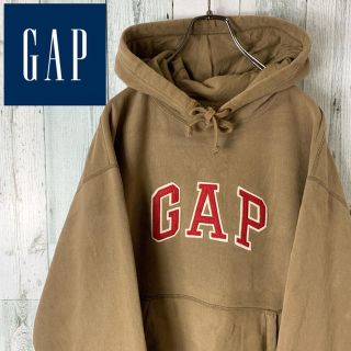 ギャップ(GAP)の【グッドカラー】古着 ギャップ 90s デカロゴ ゆるダボ パーカー ベージュ(パーカー)