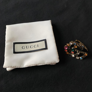 グッチ(Gucci)の最終値下げ　GUCCIファッションリング クリスタル ダブルGリング 指輪グッチ(リング(指輪))