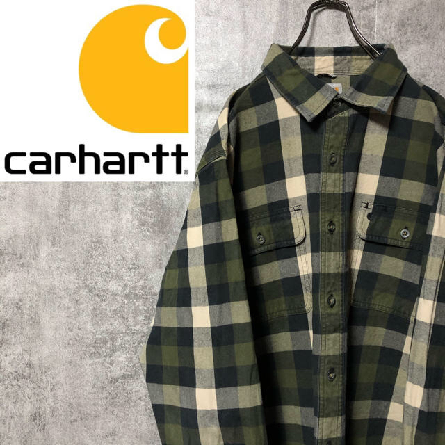 carhartt(カーハート)の【ヒロガス様専用☆】カーハート☆刺繍ロゴダブルポケットブロックチェックシャツ メンズのトップス(シャツ)の商品写真