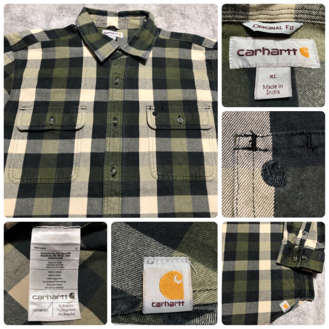 carhartt(カーハート)の【ヒロガス様専用☆】カーハート☆刺繍ロゴダブルポケットブロックチェックシャツ メンズのトップス(シャツ)の商品写真