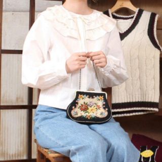 ドットアンドストライプスチャイルドウーマン(Dot&Stripes CHILDWOMAN)の60タイプライターティアードフリル前あきブラウス(シャツ/ブラウス(長袖/七分))