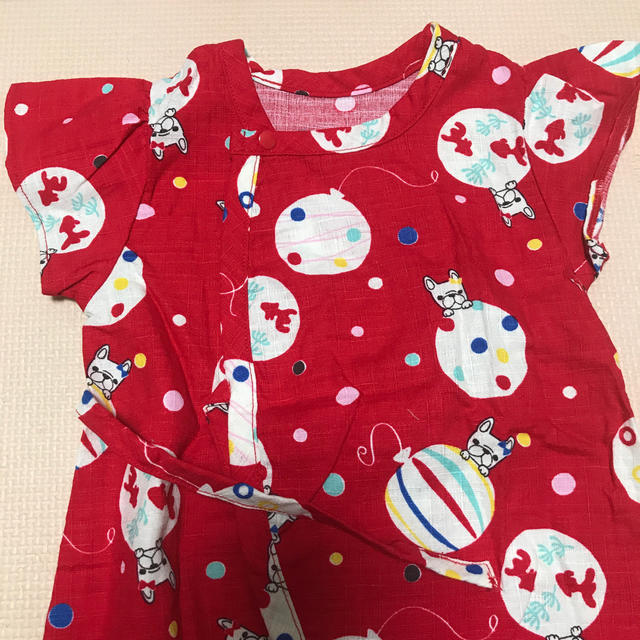 新生児　甚平　半袖ロンパース　夏　50-60 綿100 ベビー キッズ/ベビー/マタニティのベビー服(~85cm)(ロンパース)の商品写真