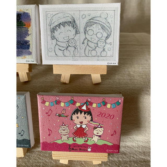 ちびまる子ちゃん展 ミニキャンバス イーゼル付き エンタメ/ホビーのアート用品(ボードキャンバス)の商品写真