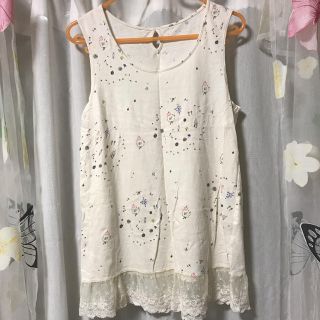 フランシュリッペ(franche lippee)のフランシュリッペ♡タンクトップ　インナー、かわいい、レース、どうぶつ柄(タンクトップ)