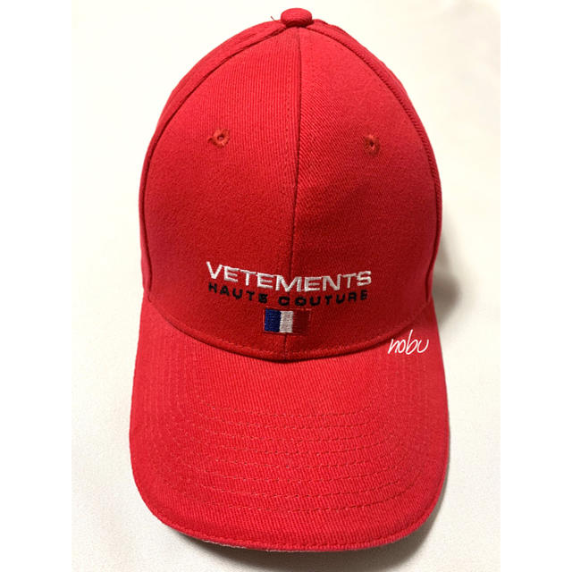 美品【 VETEMENTS 】 Logo Canvas Cap ( red )